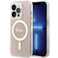 Guess GUHMP15LH4STP Apple iPhone 15 Pro 6.1″ rožinės spalvos kietas dėklas IML 4G MagSafe