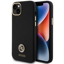 Guess GUHCP15M4DGPK Apple iPhone 15 Plus / 14 Plus 6.7″ juodos spalvos kietas dėklas Silicone Logo Strass 4G