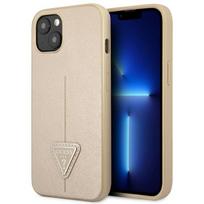 Guess GUHCP14MPSATLE Apple iPhone 14 Plus / 15 Plus 6.7″ beige kietas dėklas SaffianoTriangle Logo
