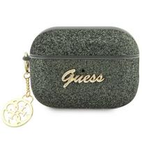 Guess GUAP2GLGSHA AirPods Pro 2 (2022/2023) dėklas khaki Glitter Flake 4G Charm