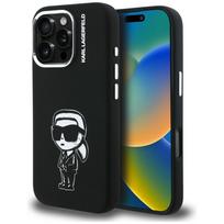 Dėklas Karl Lagerfeld Silicone Karl Sketch MagSafe Apple iPhone 16 Pro juodos spalvos