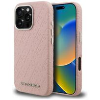 Karl Lagerfeld FW Stamped Karl MagSafe dėklas Apple iPhone 16 Pro Max rožinės spalvos
