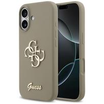 Guess Silicone Big 4G Script dėklas iPhone 17 rudos spalvos