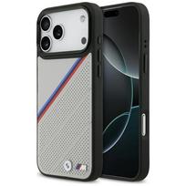 BMW M Tricolor Metal Logo MagSafe dėklas Apple iPhone 17 Pro Max pilkos spalvos