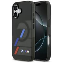 BMW M IML Metal Buttons Tricolor Lines MagSafe dėklas Apple iPhone 17 juodos spalvos