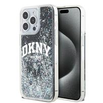 DKNY DKHCP15XLBNAEK Apple iPhone 15 Pro Max 6.7″ juodos spalvos kietas dėklas Liquid Glitter Big Logo