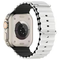 Beline Apple Watch Silicone Waves apyrankė 38/40/41mm baltos spalvos-juodos spalvos Box