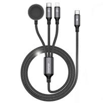AWEI kabelis W23 3in1 usb-c/lightning/watch100W/10W/2.5W juodos spalvos