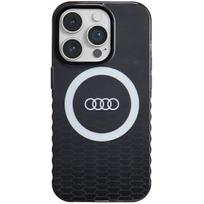 Audi IML Big Logo MagSafe Dėklas Apple iPhone 14 Pro 6.1″ juodos spalvos hardcase AU-IMLMIP14P-Q5/D2-BK