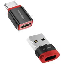 Adapteris 4smarts Data Blocker USB-C į USB-A/USB-C juodas 2vnt.