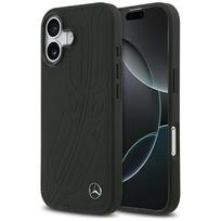 Original dėklas MERCEDES Leather Large Laurel Leave MagSafe skirtas iPhone 17 juodos spalvos