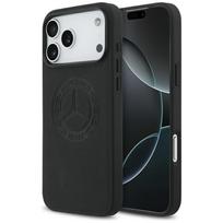 Original dėklas MERCEDES Leather Vintage Logo MagSafe skirtas iPhone 17 Pro Max juodos spalvos