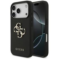 Original dėklas GUESS Grained Big 4G & Classic Logo skirtas iPhone 17 Pro juodos spalvos