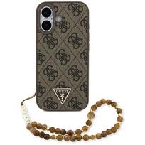 Original dėklas GUESS 4G Strap Triangle Logo MagSafe skirtas iPhone 17 rudos spalvos