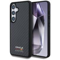 Original dėklas RED BULL Real Carbon Fiber Shiny Logo MagSafe skirtas Samsung Galaxy S25 juodos spalvos