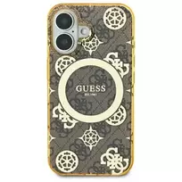 Guess IML Peony On 4G Background MagSafe Case Apple iPhone 16 Pro – dėklas telefonui rudos spalvos
