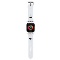 Apyrankė Apple Watch 38 / 40 / 41 mm Karl Lagerfeld Strap 3D Rubber Karl&Choupette Heads (KLAWMSLKCNH ) baltos spalvos