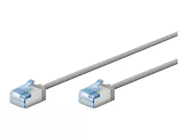 Goobay itin lankstus CAT 6A jungiamasis kabelis plonas U/FTP pilkas - ypač trumpas kištukas (74304)