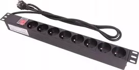 Securitynet TKH Maitinimo juosta 19 colių 8x230V su jungikliu LZ1U8GW