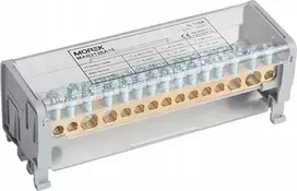 MOREK Paskirstymo ir paskirstymo blokas MOBLOCK 2 polių 1000V 125A -15 2x35 + 2x25 + 11x6mm² TS35 MAB2126A18