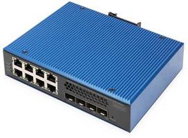 Šakotuvas Jungiklis Digitus DIGITUS Switch 8 + 4 10G Uplink Port L3 valdomas Gigabit PoE
