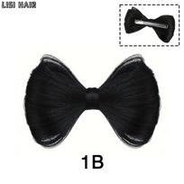 MISS WIG Synthetic 1pc Bowknot Hair Buns Updo Chignon Clip In Hair Extensions Natural Looking For Daily Use Hair Accessories 12cm black