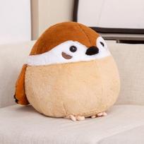 35 /40cm Mielos imituotos žvirblio ir varnos pliušinės žaislinės įdarytos minkštos apvalios paukščių pagalvės sofos pagalvėlės lėlės miela gimtadienio dovana kūdikiui 35cm beige