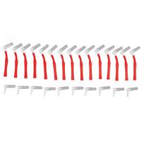 25Pcs L Shape Push Pull Interdental Brush Oral Care Teeth Whitening Dental Tooth Pick Tooth raudona