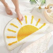 Simple Dopamine Color Faux Cashmere Carpet Living Room Bathroom Doorway Non-slip Dirty Resistant Home Decoration 40X60CM(1.3X2FT