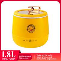 Mini ryžių viryklė 1,8 l daugiafunkcinė neprideganti ryžių viryklė, tinkanti 1-2 žmonėms su Maifan EU Plug geltona