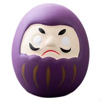 Decorative Japanese Daruma, Ceramic Figurine, Handmade Design, Ideal for Home Decor (Home, Bedroom, violetinė