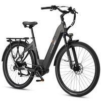 TTGO C7 SE Elektrinis dviratis, 36V 18AH Ilgo nuotolio Ebike su Bafang viduriniu varikliu, Shimano 9 pavarų violetinė