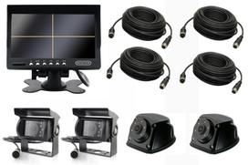 Monitor 7 Cali Quad + 2 Kamery Cofania + 2 Kamery Boczne + 2X3M + 10M + 15M