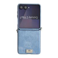 Samsung Z Flip7 Case: Stylish Denim Texture, Drop-Proof, Foldable Screen Protection, Anti-Lost Wrist Strap, Lanyard Included. Samsung Z Flip6