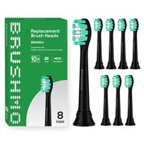 BrushMo Compatible Brush Heads for Philips Sonicare Plaque Defense Brush Regular Heads, Size, 8-Pack (Black) juoda