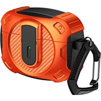 Pro 2 Earbuds Protective Cover, Dual-Press Lock, Military Grade Drop Resistant Case with Anti-Lost Buckle, Orange Pack of 1