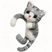 Soft Wool Ear Clips Crocheted Animal Cuff, Cute Cat Dog Fox Raccoon Three-dimensional Textured Earrings Climber Crawler Earrings, Non Pierced Earcuff A