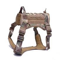 Adjustable Tactical Dog Harness Set XL kamufliažas