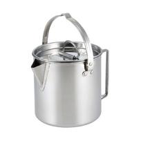 1.2L Camping Coffee Pot Tea Pot Hanging Pot Outdoor Portable Folding Polished Stainless Steel Cookware sidabras