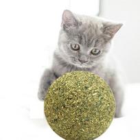 Natural Catnip Ball Matatabi Silvervine Ball Cat Toys Interactive Cat Chew Bite Toys Healthy Relaxing Pet Cat (Green,S) žalia