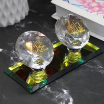 Elegant Islamic Calligraphy Crystal Glass Allah Prophet Muhammad Names Ornament Architecture Design Durable Reusable Souvenir auksas