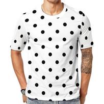 White and Red Polka Dot T-Shirt Couple Vintage Spot Print Y2k Gym T-Shirts Breathable Beach Novelty Tees Design Plus Size Tops XS