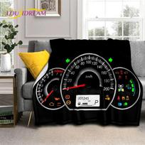 3D automobilio prietaisų skydelio valdymo ekranas, lenktynių minkštas flanelinis pledas lovoms, miegamajam, sofai, pledas lauko poilsiui, trumpam miegui 80x120cm(31x47inch)
