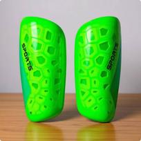 Soccer Shin Guard Shockproof Football Pad Hard Shell Professional Leg for Adults, Green Kids