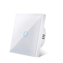 Tuya EU Version WiFi RF433Mhz Smart Light Switch 10A Luxury Glass Touch Wall Panel Smart Home No Neutral Wire Switches Eu Standard