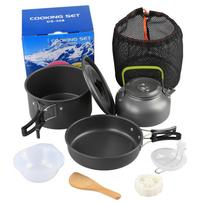 Eco-Friendly Metal Camping Cooking Set Backpack Pot and Pans Picnic Hiking Compact Cookware Maitian Modern Design juoda