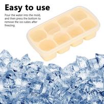 Food Grade Silicone Ice Cube Tray With Lid Large Ice Cube Tray Reusable Ice Cube Mold  Kitchen