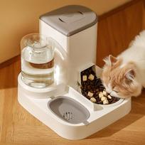 Automatic Cat Feeder Water Fountain, Pet Food Dispenser with Water Bowl, for Cats and Small Dogs Basic žalia