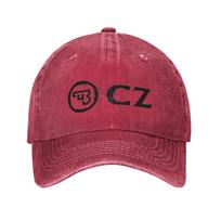 White CZ Guns Logo Washed Denim Cap Casual Baseball Caps Adjustable Hat Summer Unisex Baseball Hats One Size