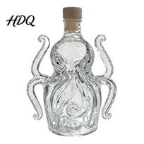 Decorative Whiskey Bottle Octopus Decanter Glass Liquor Bottle 320ml Spirits Storage Decanter brown